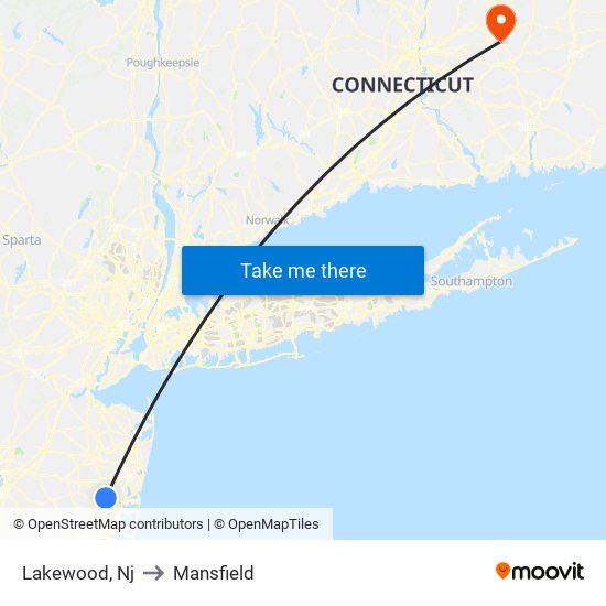 Lakewood, Nj to Mansfield map
