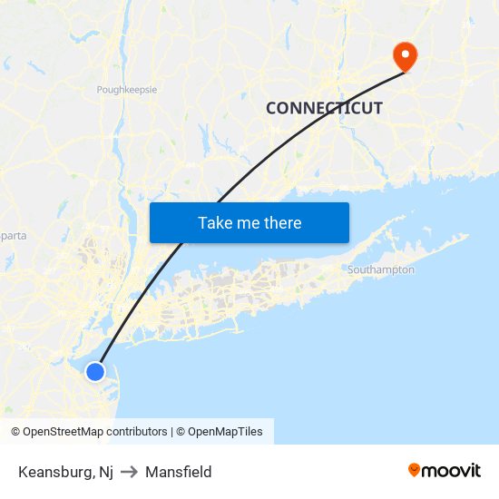 Keansburg, Nj to Mansfield map