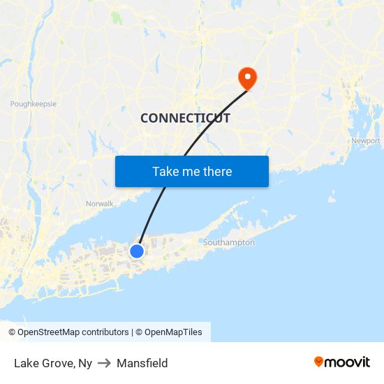 Lake Grove, Ny to Mansfield map