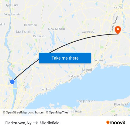 Clarkstown, Ny to Middlefield map