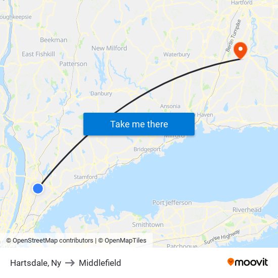 Hartsdale, Ny to Middlefield map