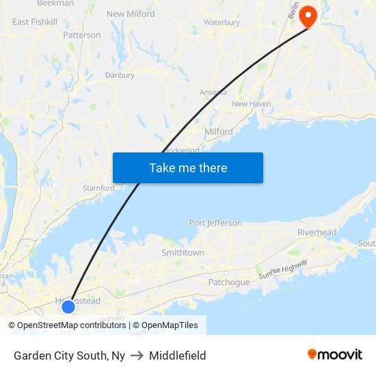 Garden City South, Ny to Middlefield map