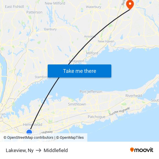 Lakeview, Ny to Middlefield map