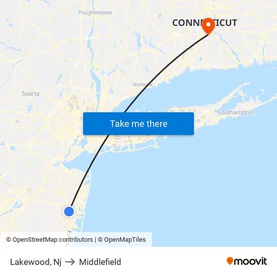 Lakewood, Nj to Middlefield map