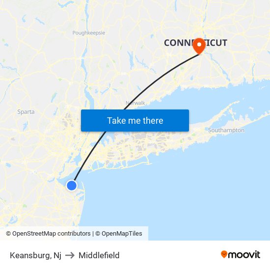 Keansburg, Nj to Middlefield map