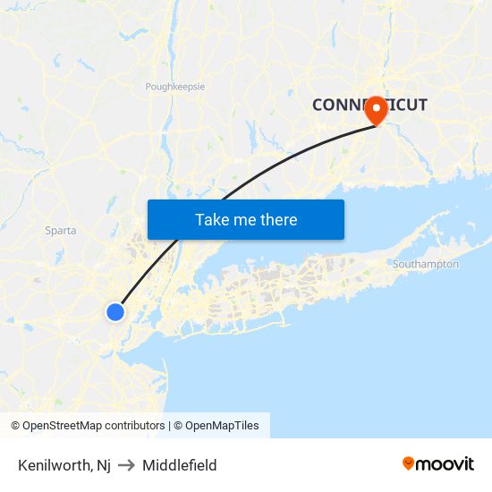Kenilworth, Nj to Middlefield map