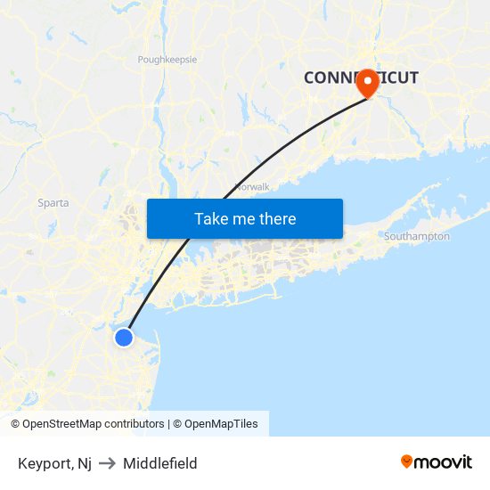Keyport, Nj to Middlefield map