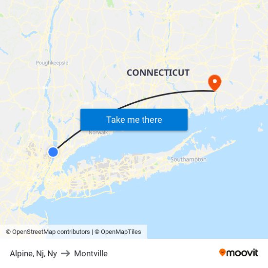 Alpine, Nj, Ny to Montville map