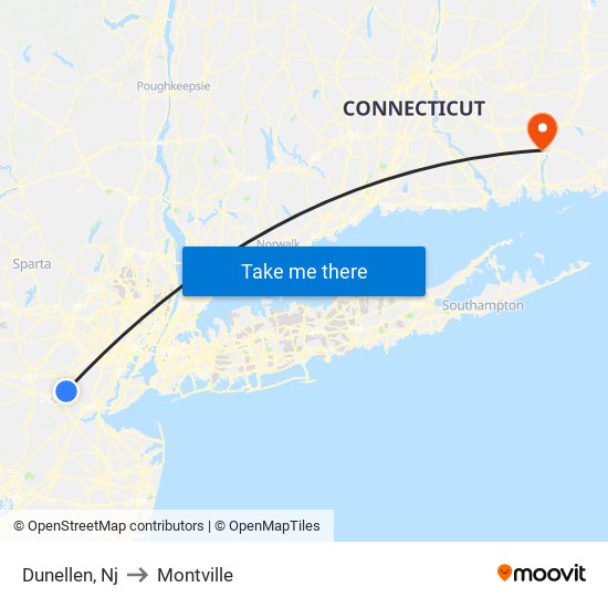 Dunellen, Nj to Montville map