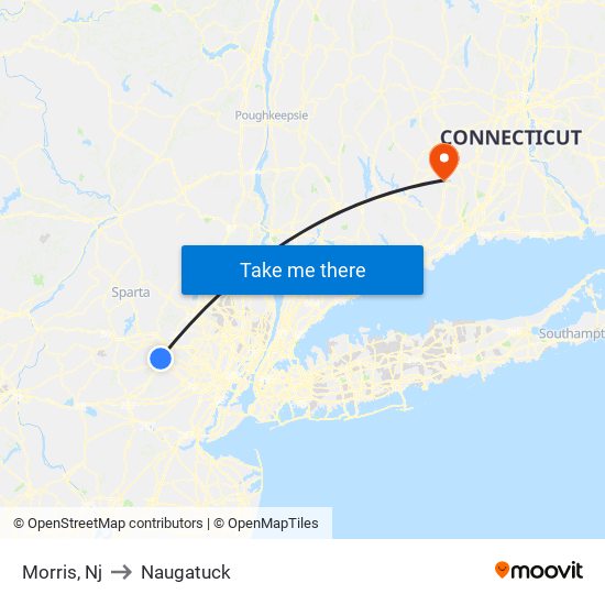 Morris, Nj to Naugatuck map