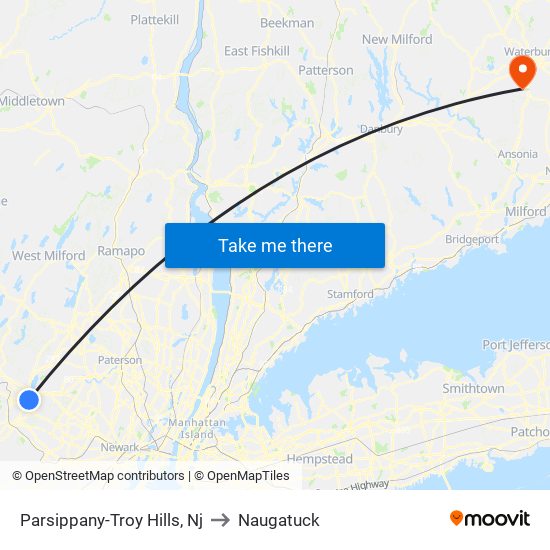 Parsippany-Troy Hills, Nj to Naugatuck map