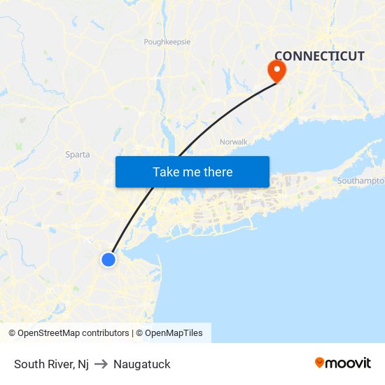 South River, Nj to Naugatuck map