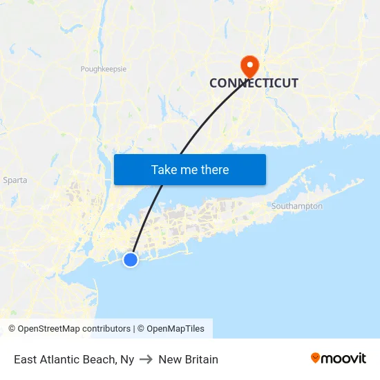 East Atlantic Beach to New Britain map