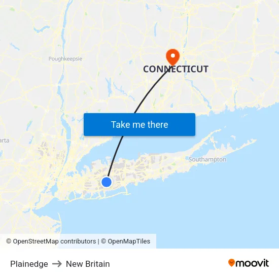 Plainedge to New Britain map