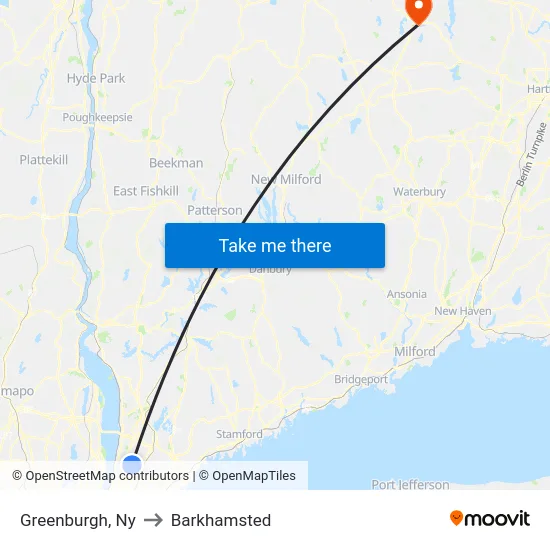 Greenburgh to Barkhamsted map