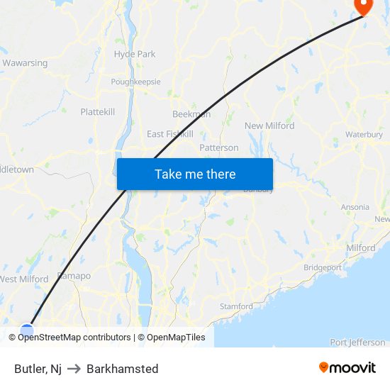 Butler, Nj to Barkhamsted map