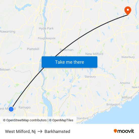 West Milford, Nj to Barkhamsted map