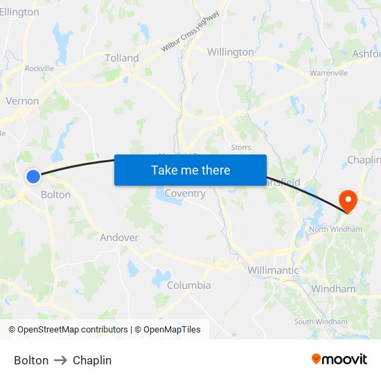 Bolton to Chaplin map