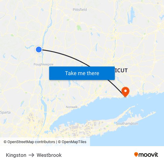 Kingston to Westbrook map