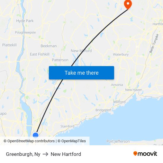 Greenburgh, Ny to New Hartford map