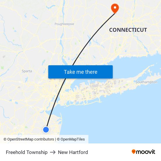 Freehold Township to New Hartford map