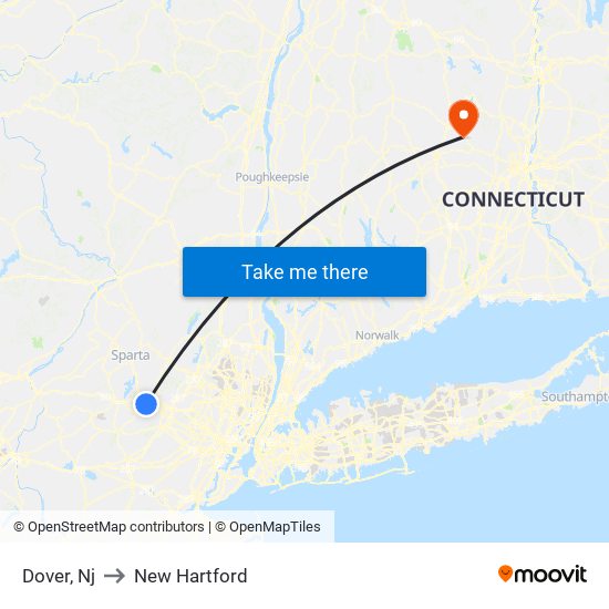 Dover, Nj to New Hartford map