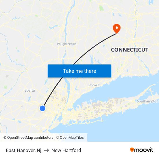 East Hanover, Nj to New Hartford map