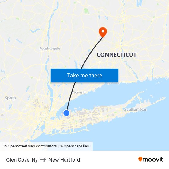 Glen Cove, Ny to New Hartford map