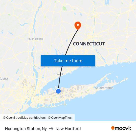 Huntington Station, Ny to New Hartford map