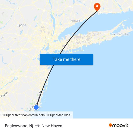 Eagleswood, Nj to New Haven map
