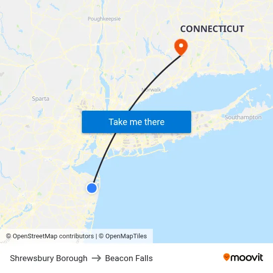 Shrewsbury Borough to Beacon Falls map