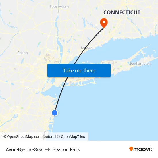 Avon-By-The-Sea to Beacon Falls map