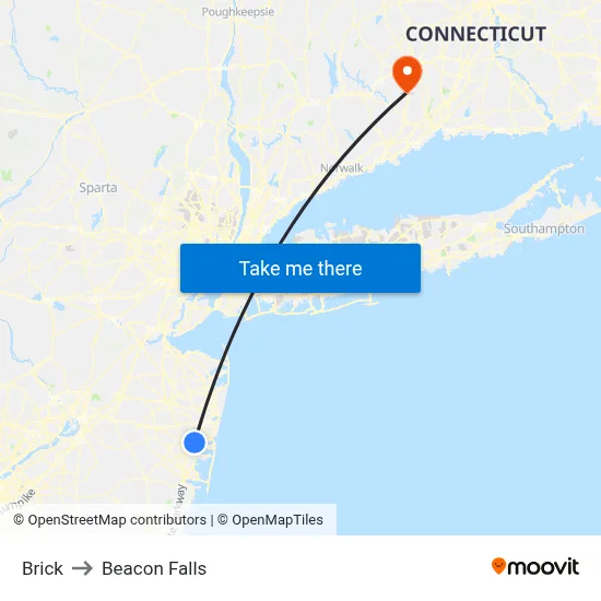 Brick to Beacon Falls map