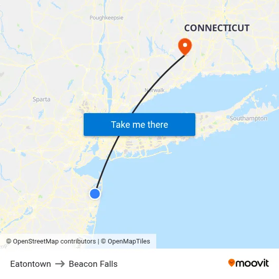 Eatontown to Beacon Falls map