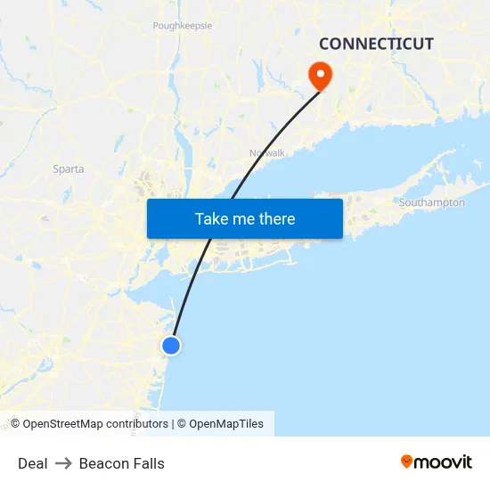 Deal to Beacon Falls map