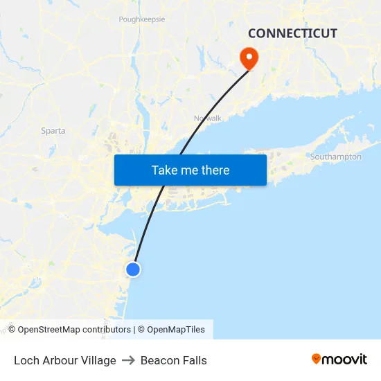 Loch Arbour Village to Beacon Falls map