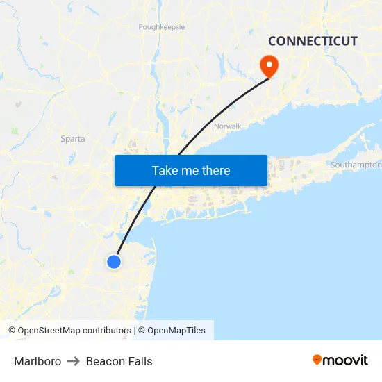 Marlboro to Beacon Falls map