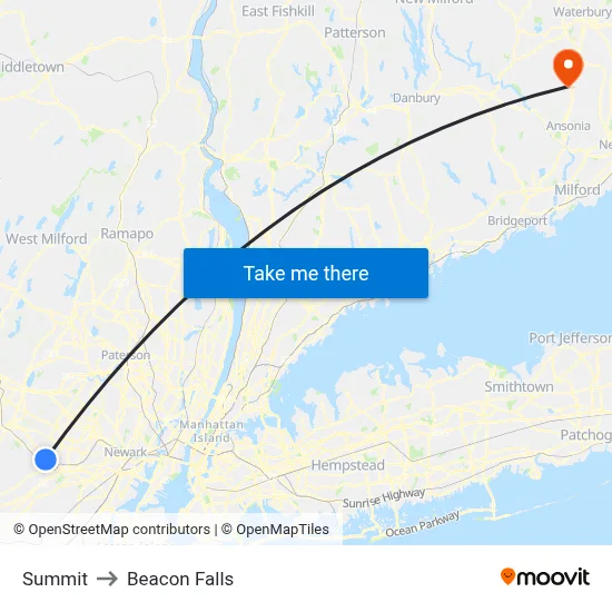 Summit to Beacon Falls map