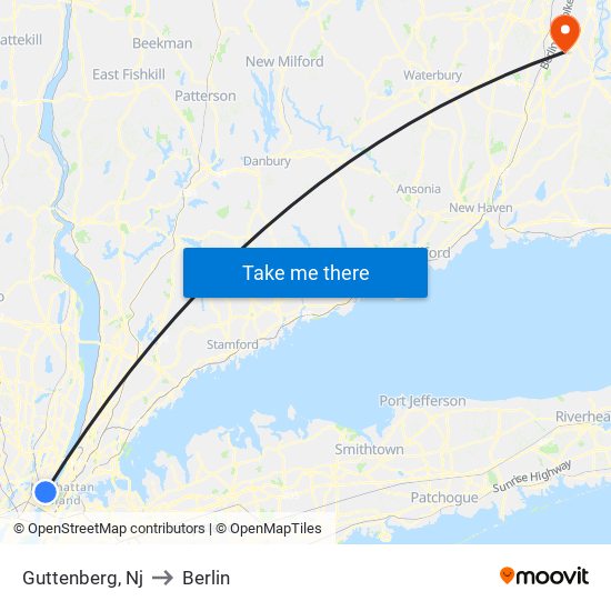 Guttenberg, Nj to Berlin map