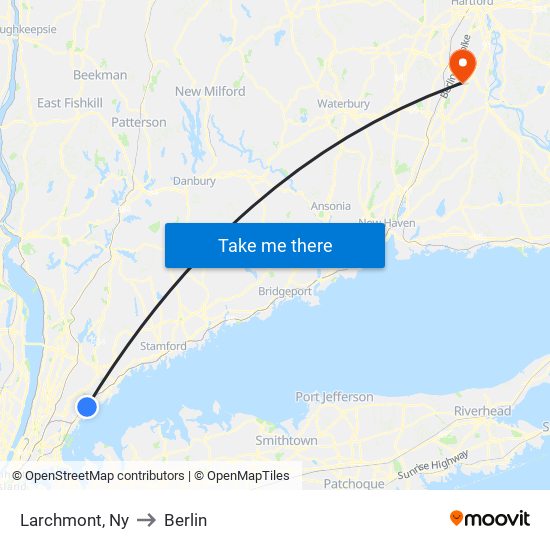 Larchmont, Ny to Berlin map