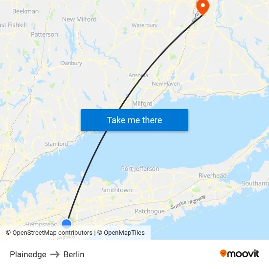 Plainedge to Berlin map