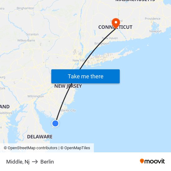 Middle, Nj to Berlin map