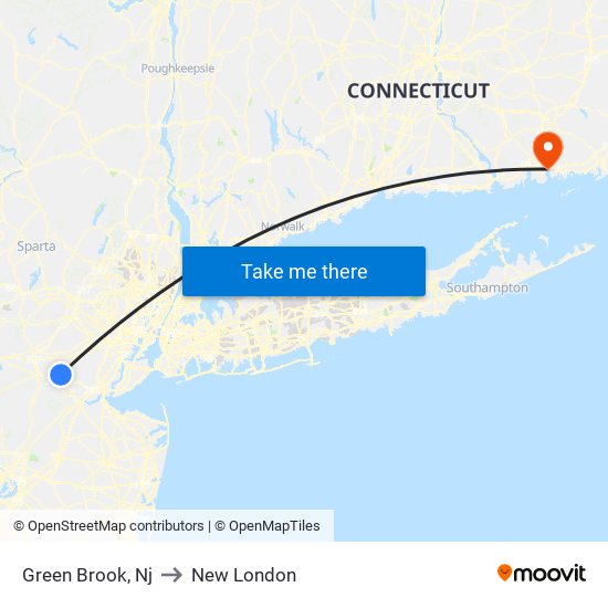 Green Brook, Nj to New London map