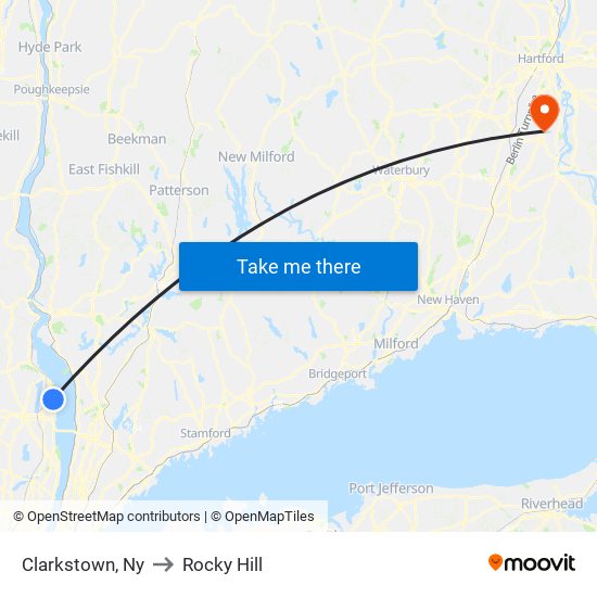 Clarkstown, Ny to Rocky Hill map