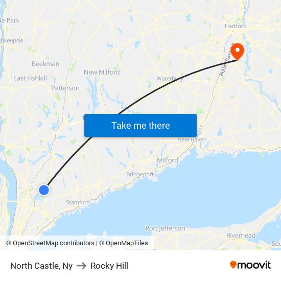 North Castle, Ny to Rocky Hill map