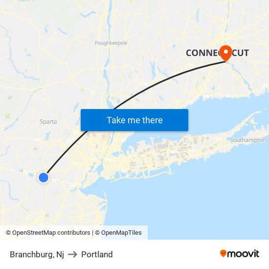 Branchburg, Nj to Portland map