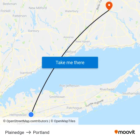 Plainedge to Portland map