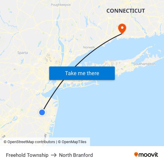 Freehold Township to North Branford map