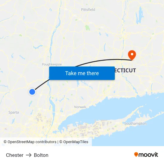 Chester to Bolton map