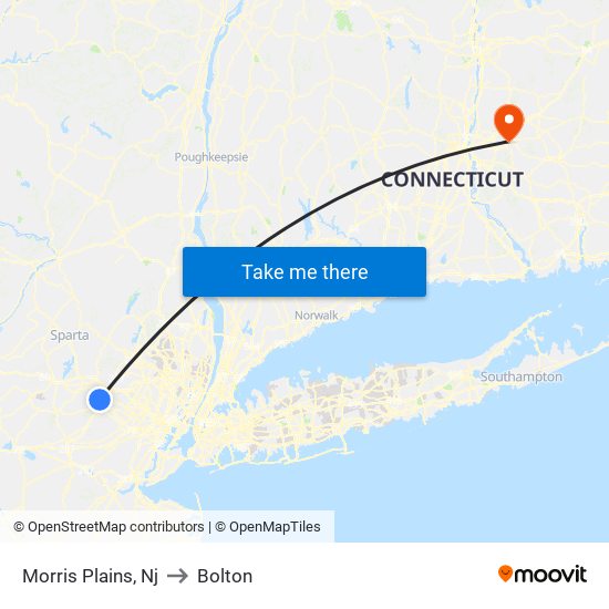 Morris Plains, Nj to Bolton map